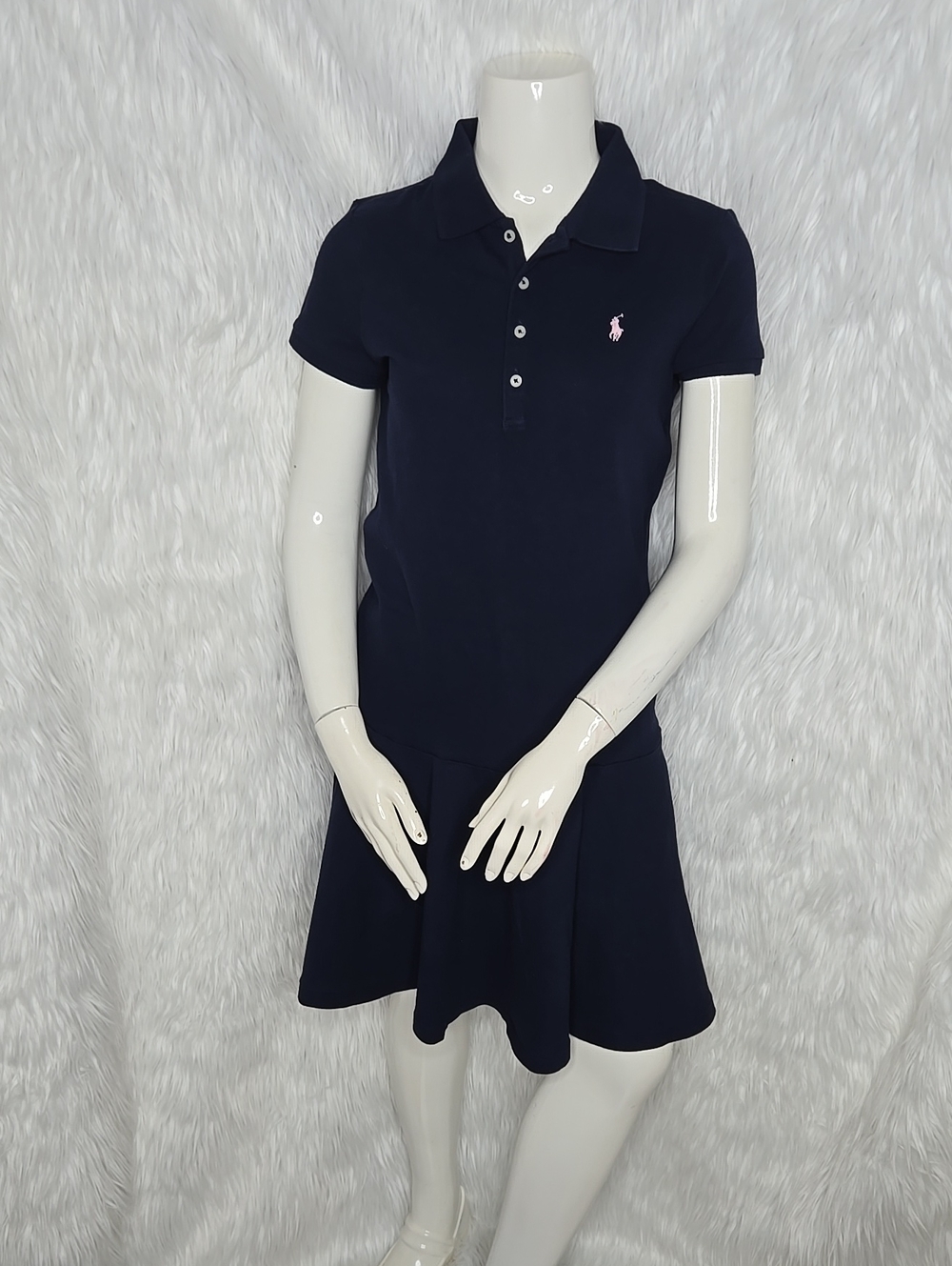 Polo by Ralph Lauren Navy Polo Shirt Dress with Pink Pony